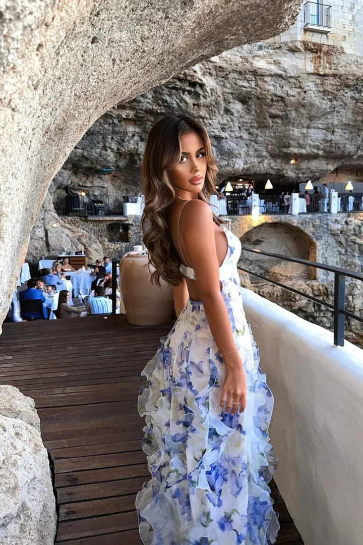 Bianca | Ruffled Floral Maxi Dress