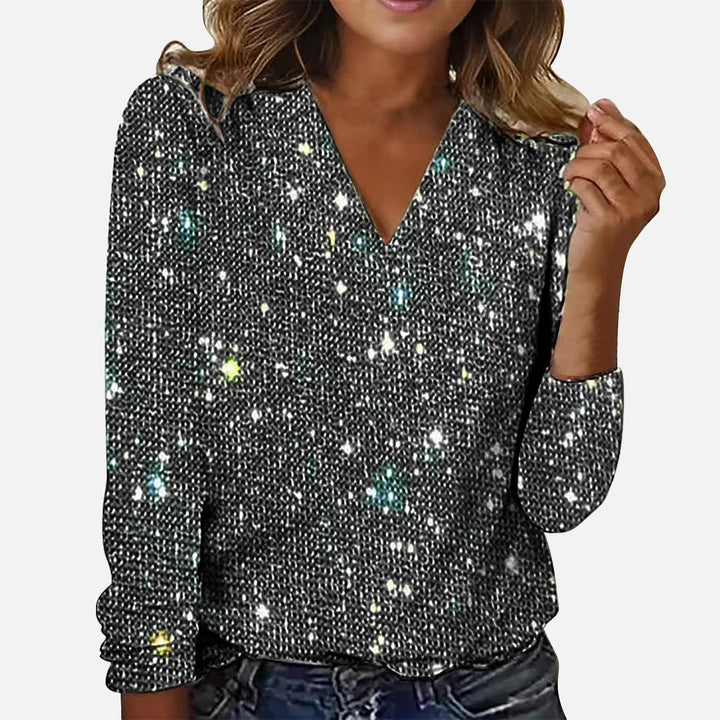 Gwen | Sparkle V-Neck Blouse