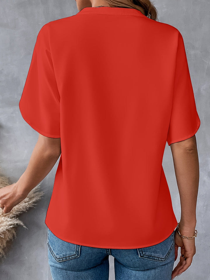 Janet | Notched Collar Relaxed Blouse