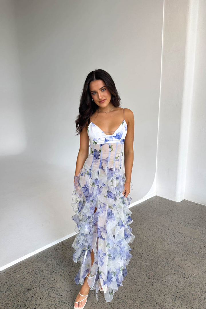 Bianca | Ruffled Floral Maxi Dress
