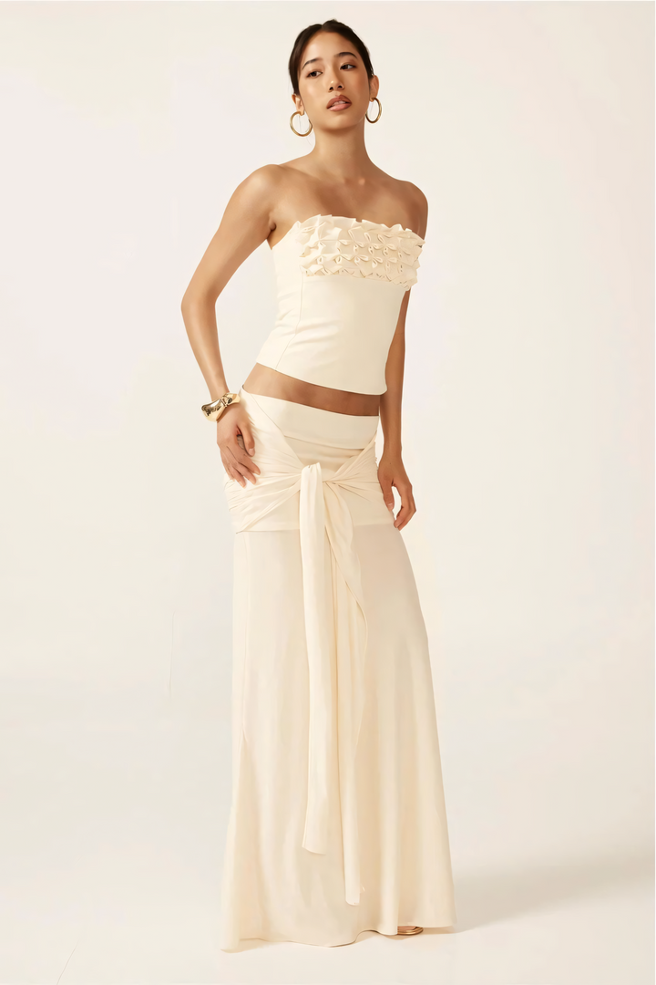 Siena | Strapless Ruffle Top & Maxi Skirt Set