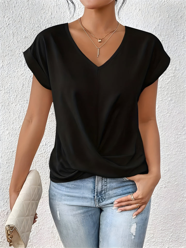 Sophia | Draped V-Neck Blouse