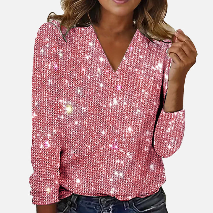 Gwen | Sparkle V-Neck Blouse