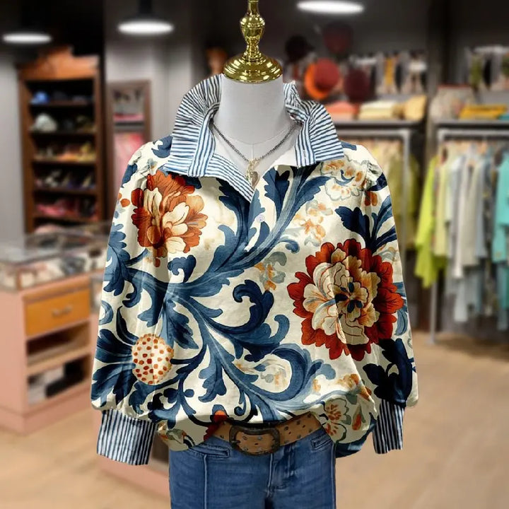 Marjorie | Statement Floral Collar Blouse