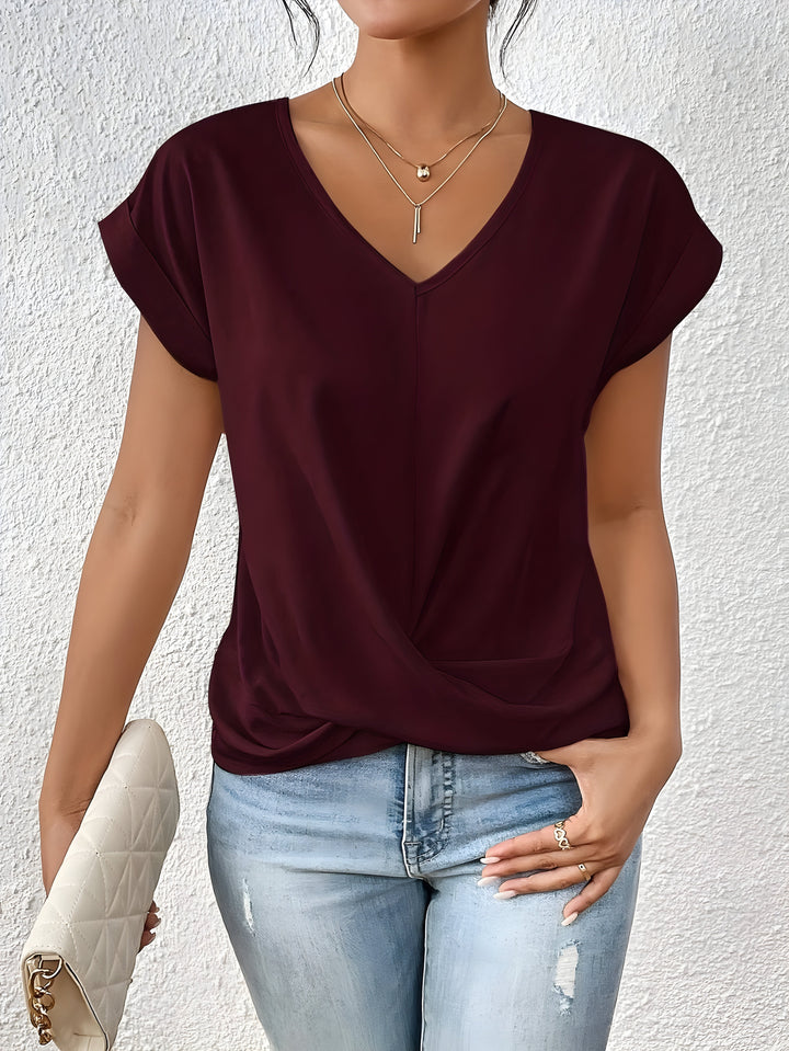 Sophia | Draped V-Neck Blouse