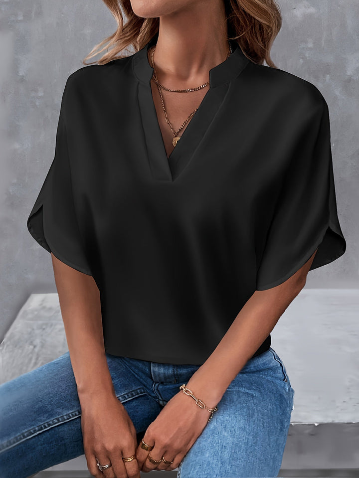 Janet | Notched Collar Relaxed Blouse