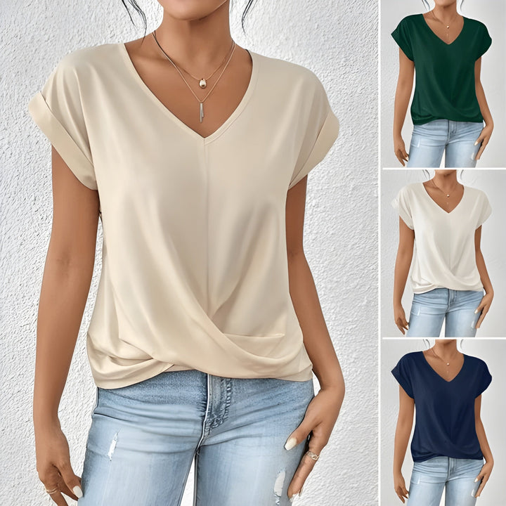 Sophia | Draped V-Neck Blouse