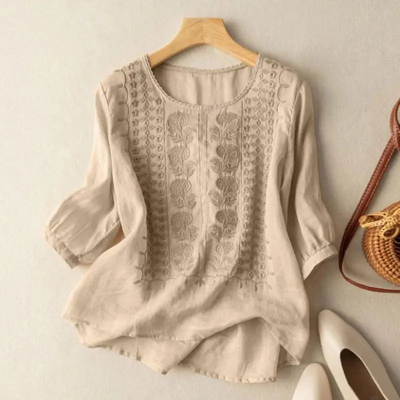 Mary | Embroidered Boho Blouse