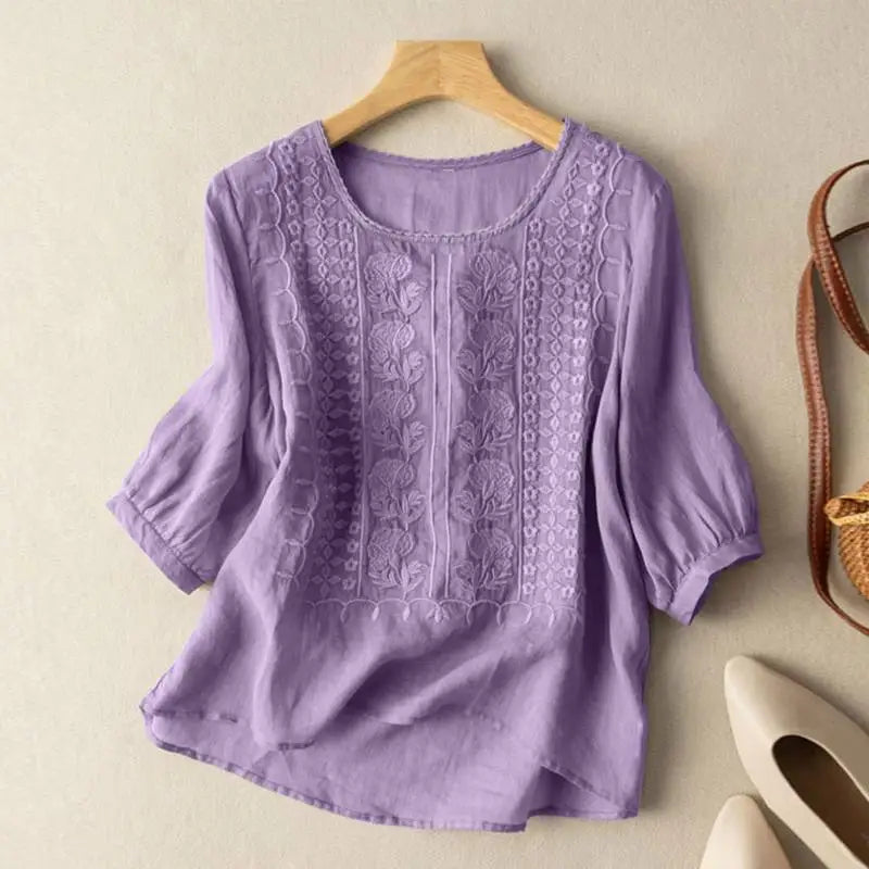 Mary | Embroidered Boho Blouse