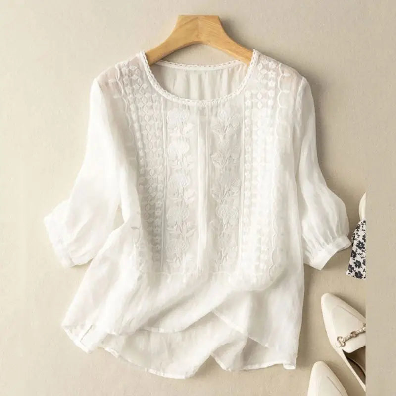 Mary | Embroidered Boho Blouse