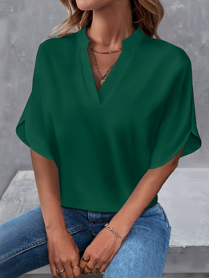 Janet | Notched Collar Relaxed Blouse