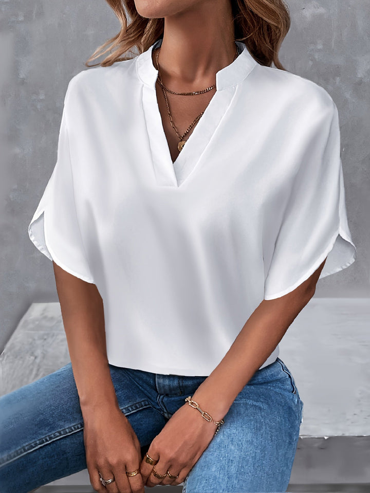 Janet | Notched Collar Relaxed Blouse