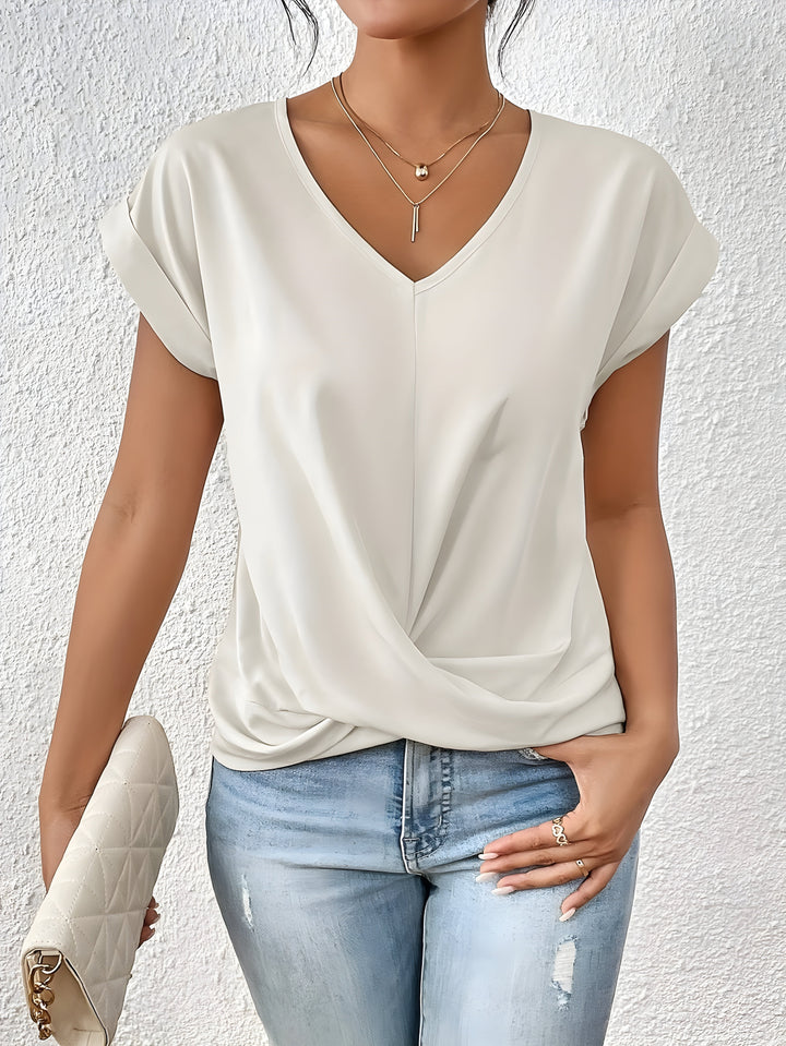 Sophia | Draped V-Neck Blouse