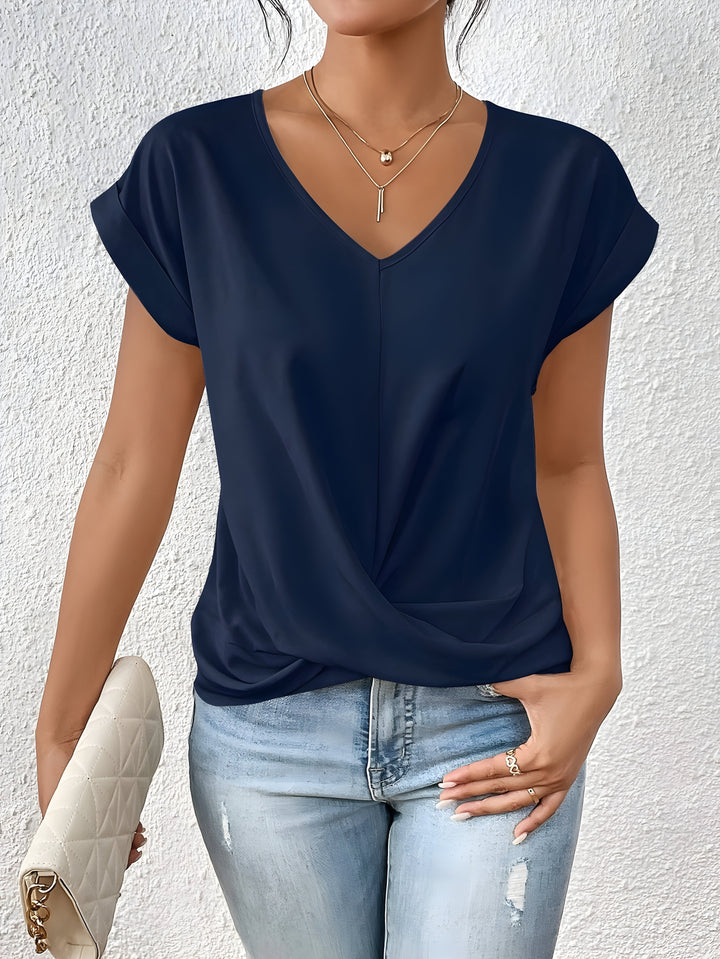 Sophia | Draped V-Neck Blouse