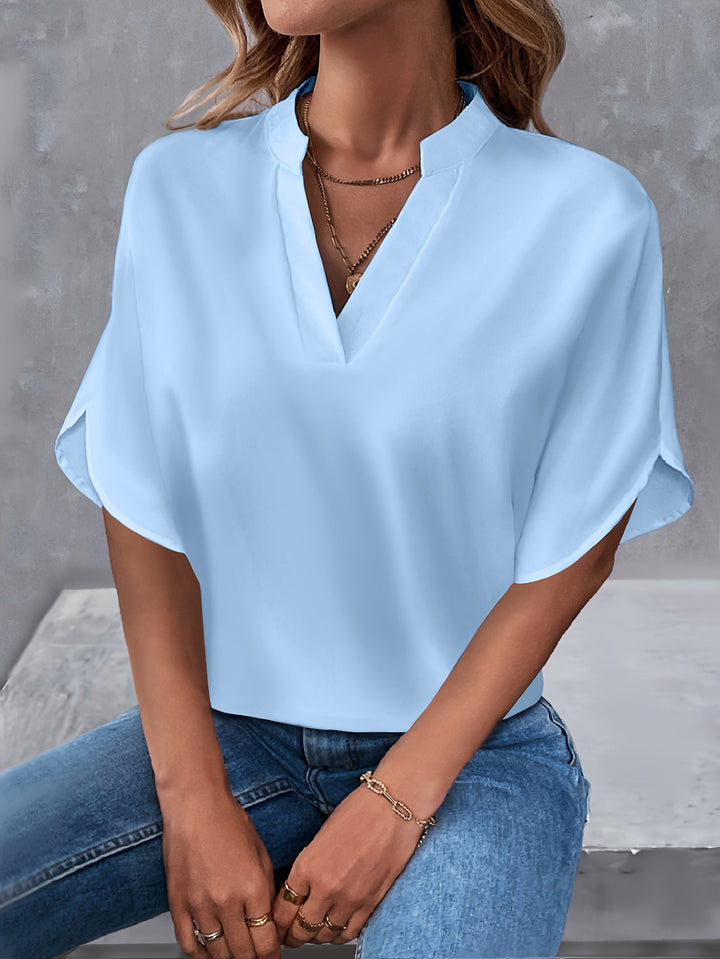 Janet | Notched Collar Relaxed Blouse